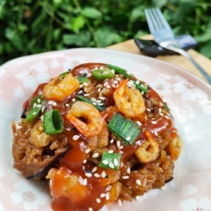 Riz gluant aux crevettes 櫻花蝦米油飯