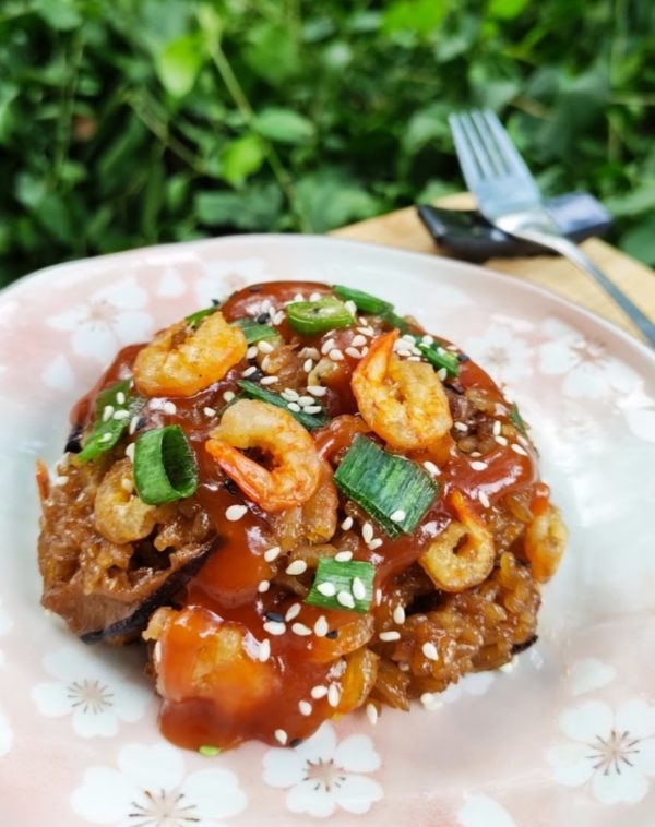 Riz gluant aux crevettes 櫻花蝦米油飯